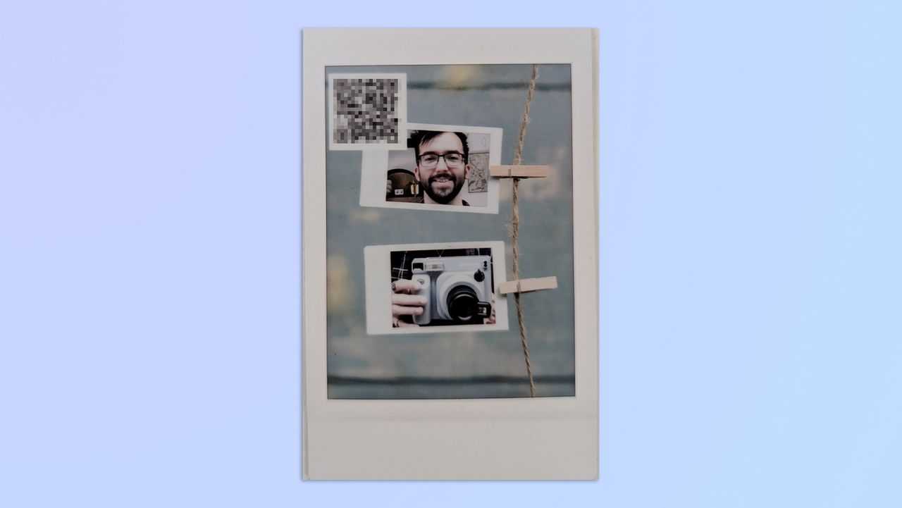 A compilation of photos taken with a matcha green Fujifilm Instax mini LiPlay 2-in-1 camera