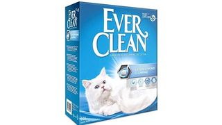 A box of Ever Clean Extra Strong Unscented Cat Litter