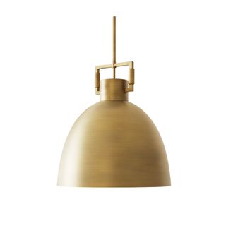 brass-finished dome pendant light