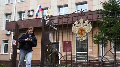 The entrance to Rospotrebnadzor, the Russian health ministry.