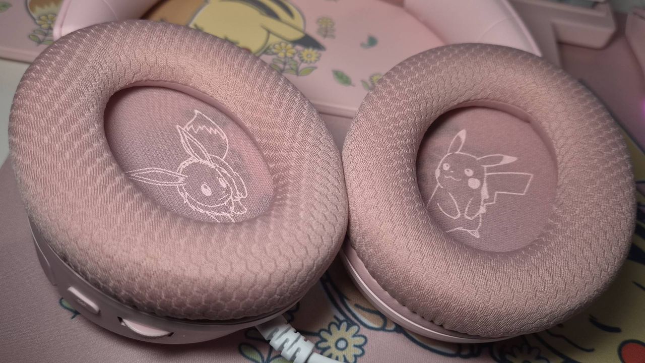 Photo of the Razer Pikachu and Eevee collection version Kraken V4 X wired headset.