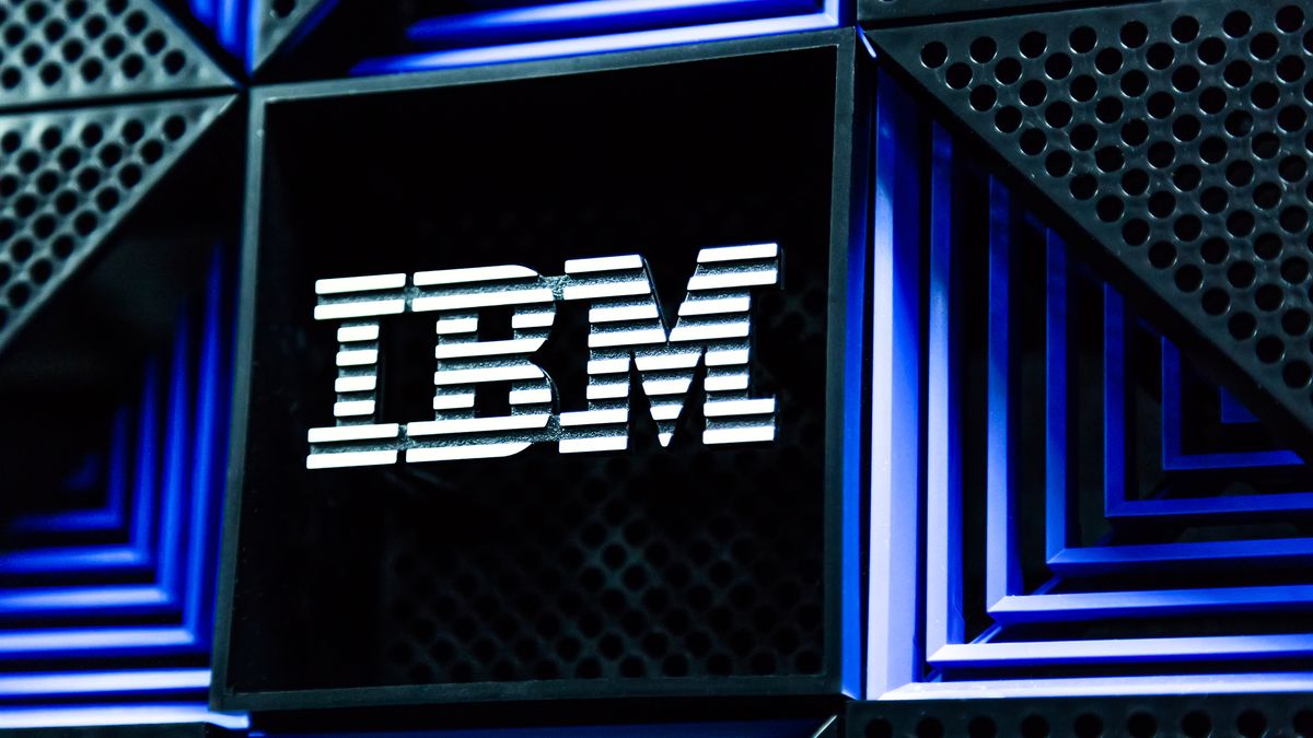 IBM logo displayed on a piece of hardware