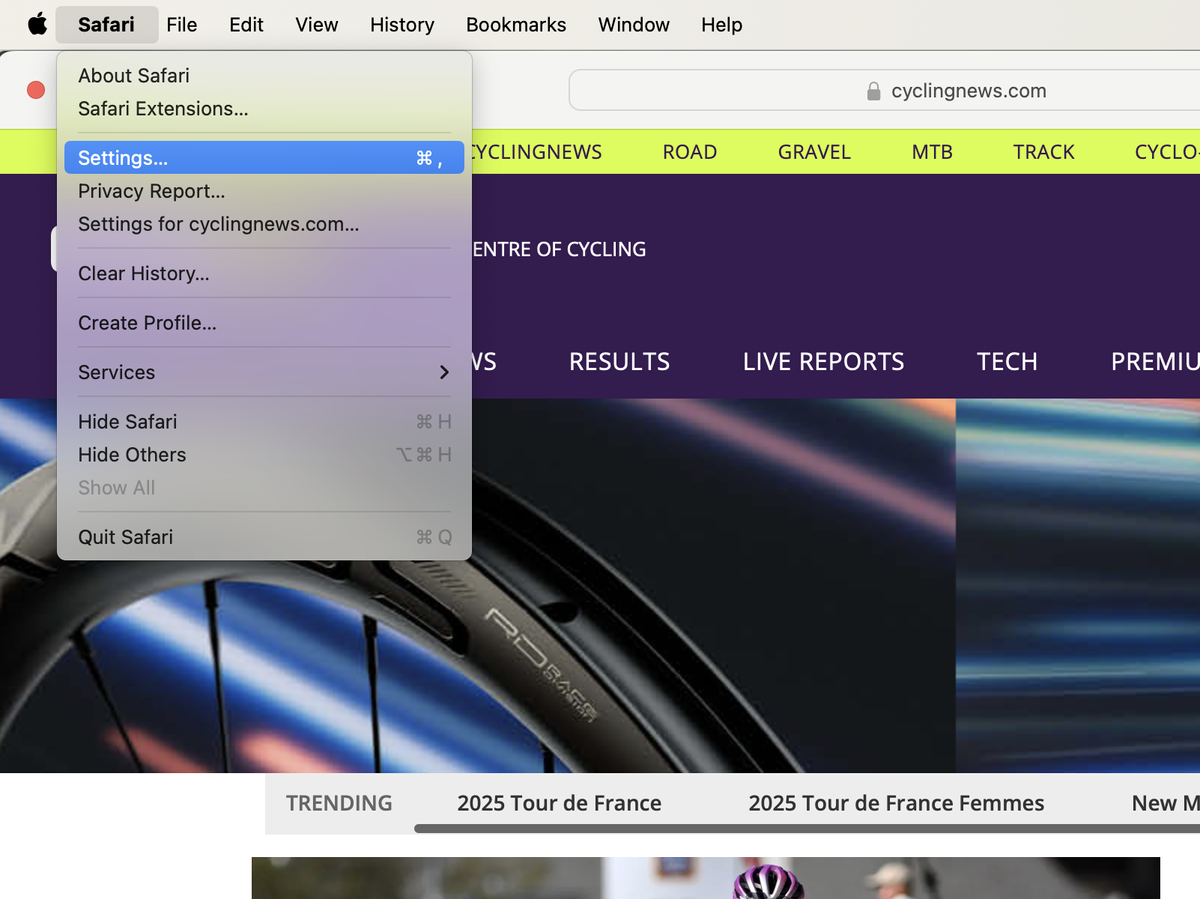 Scroll to Settings