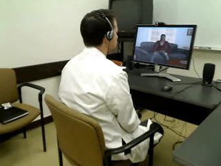 Virtual patient can mimic the symptoms of psychiatric disorder to help therapists in training practice their skills, as shown above.