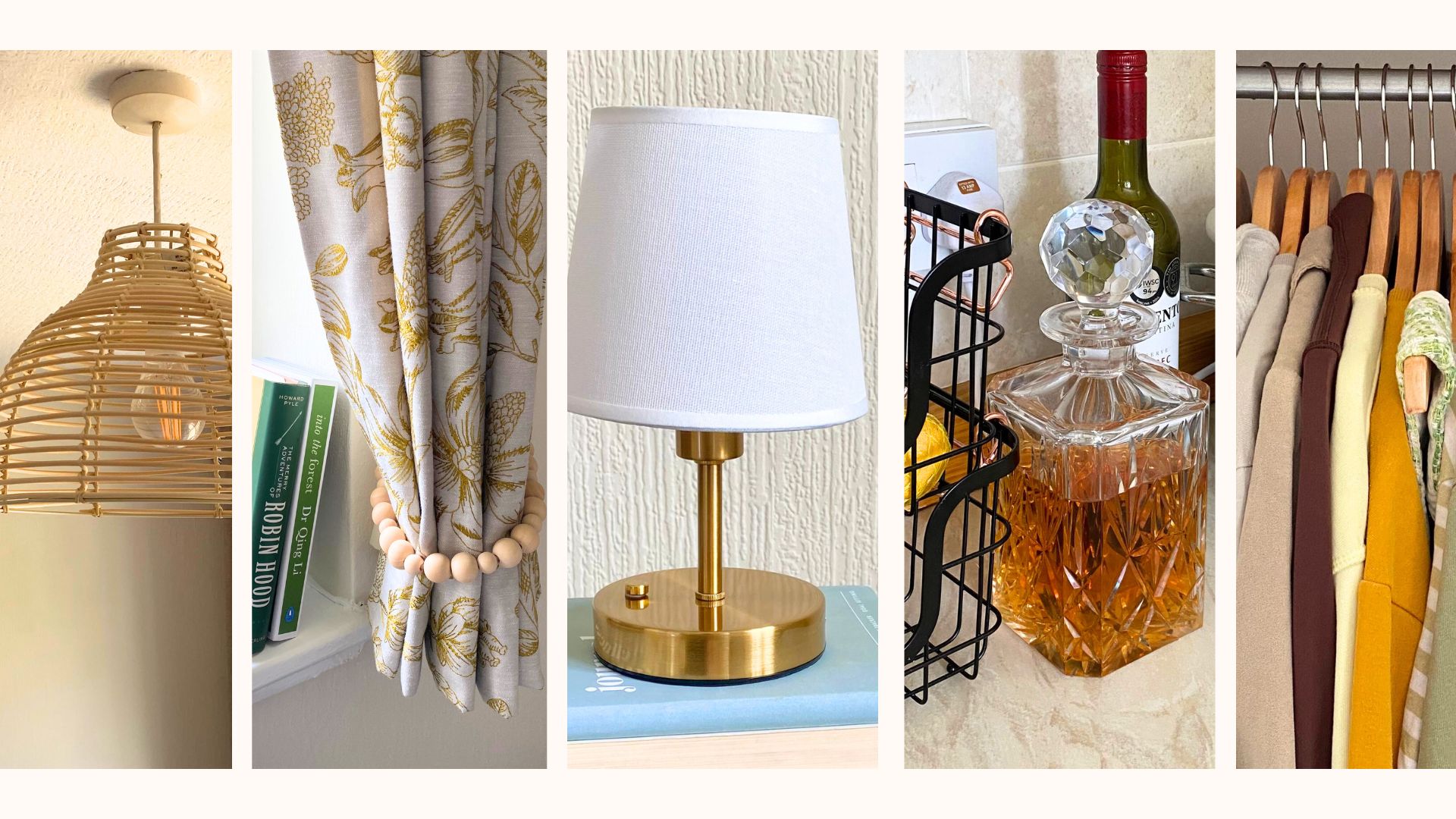 Compilation image of simple styling elements to make a home feel more refined 