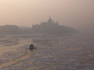 Danube River frozen