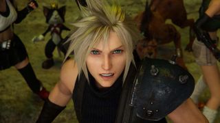 Cloud scowls up at the camera