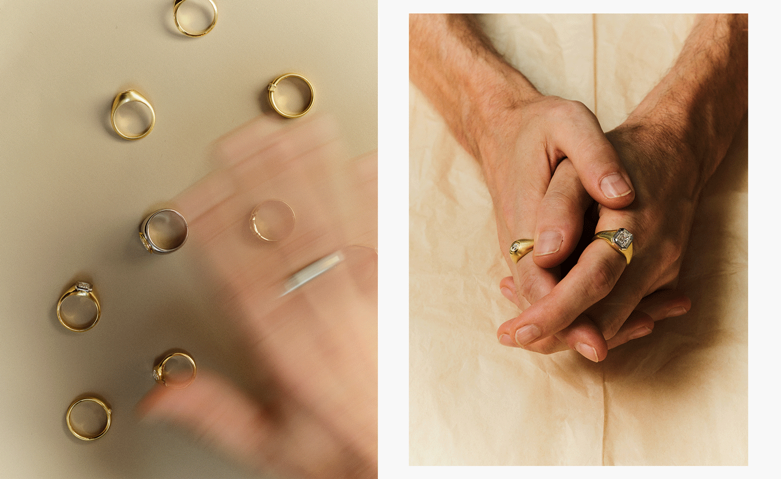 gold men's engagement rings by Rachel Boston