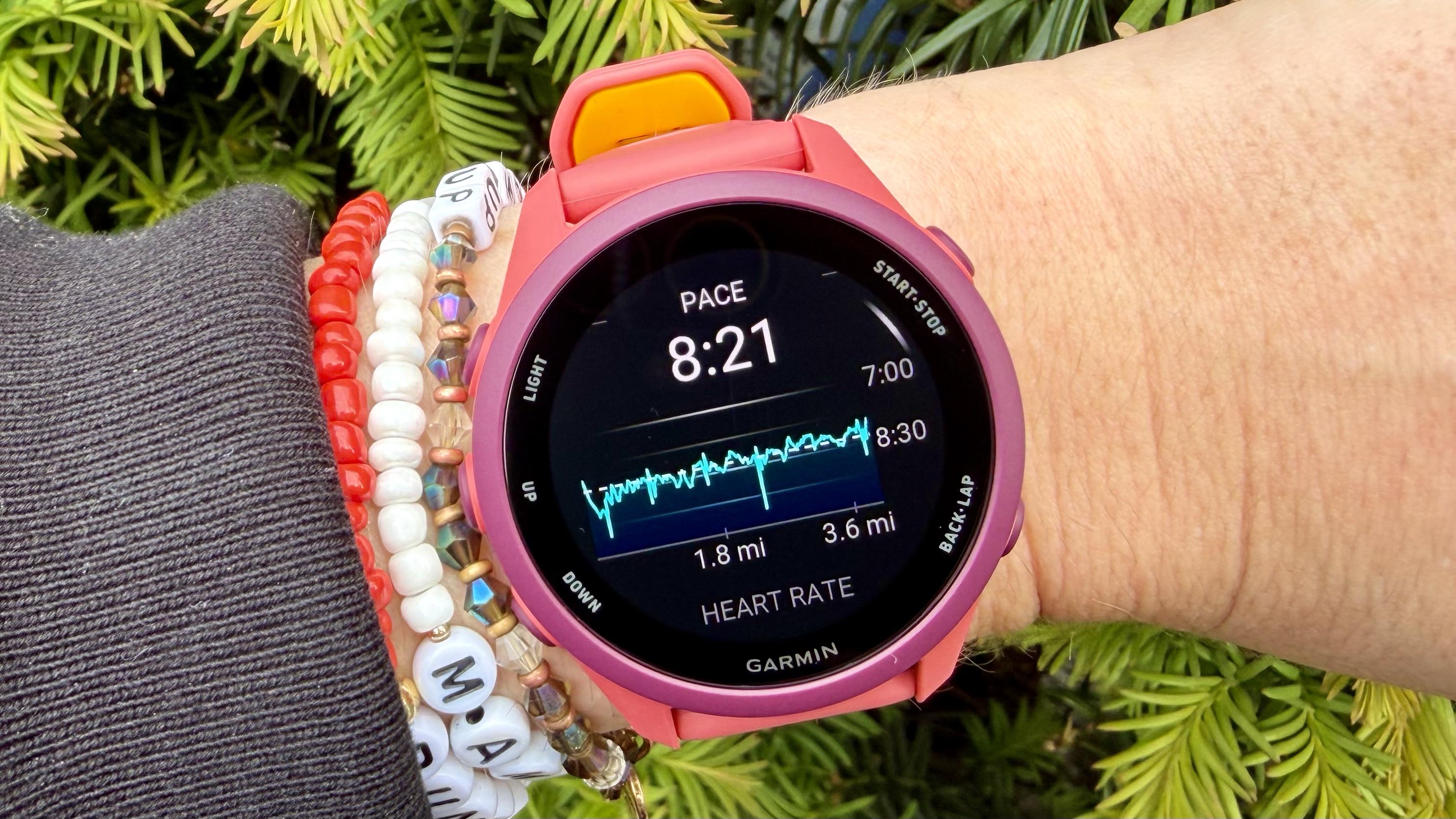 a photo of the Garmin Forerunner 170 on the wrist 