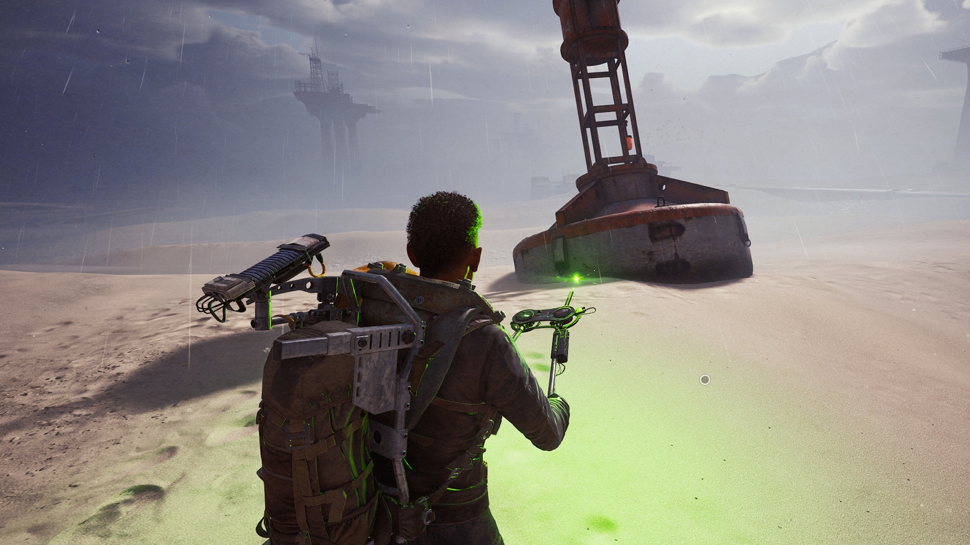 A screenshot of new Arc Raiders map Riven Tides, set along the coast