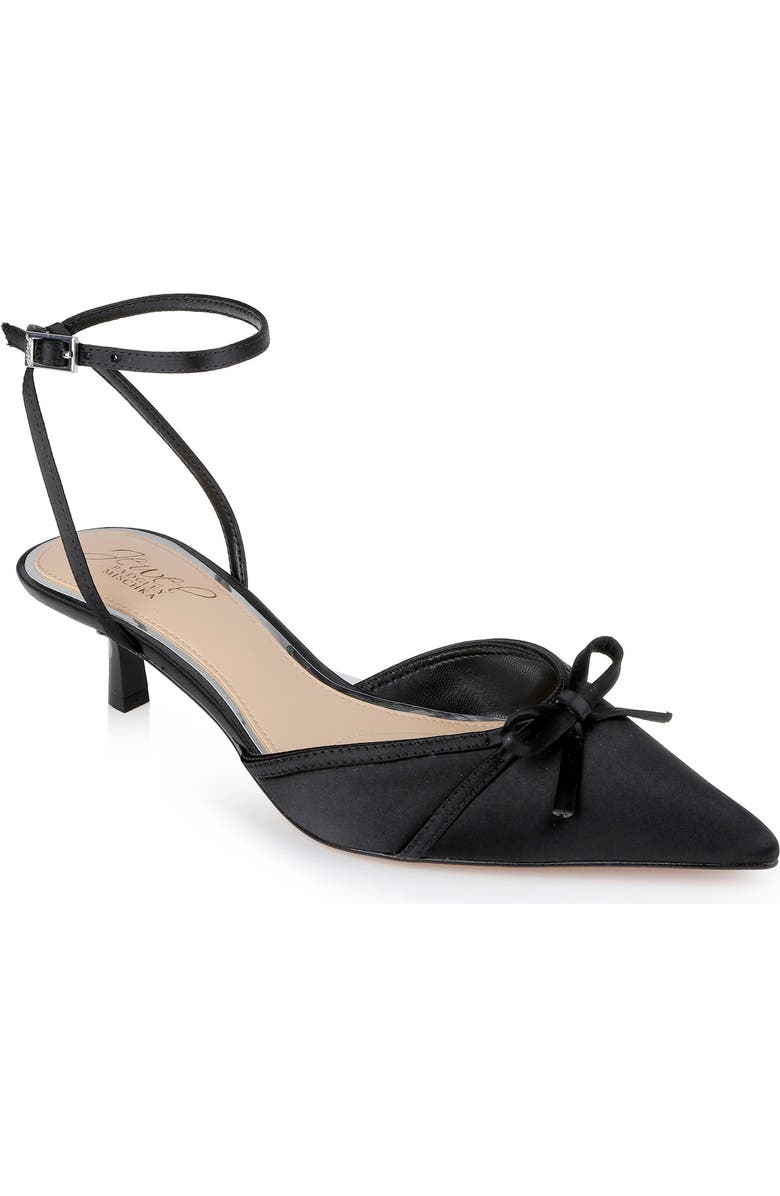 Talasia Ankle Strap Pointed Toe Kitten Heel Pump