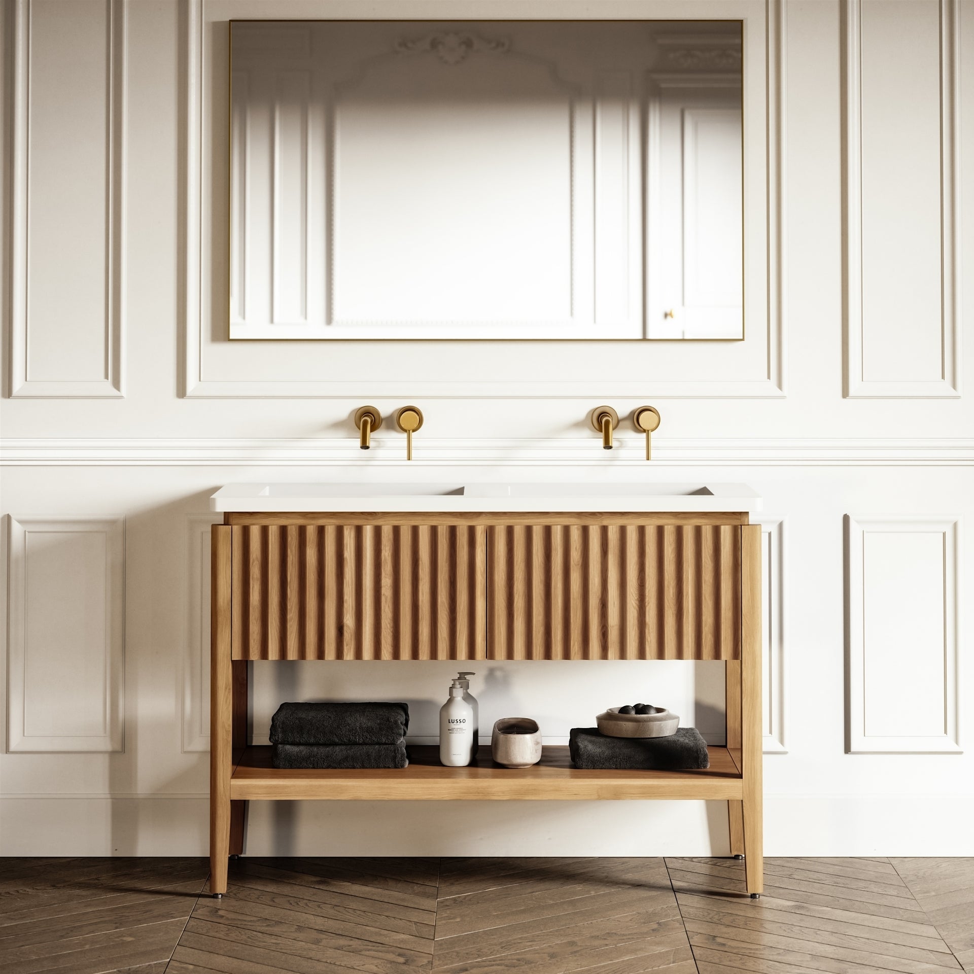 Eclat Natural Oak Wood Grain Vanity Unit 1200mm