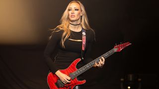 Nita Strauss performs at Palace Of Fine Arts on February 27, 2025 in San Francisco, California