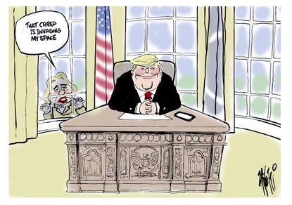Political cartoons U.S. Hillary Clinton new book Trump creep