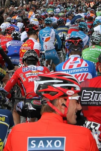 Fabian Cancellara (Team Saxo Bank) started way back, but it didn't stay that way.