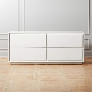 Gallery Low Four-Drawer White Dresser