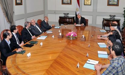 Opposition leaders meet with interim president Adly Mansour