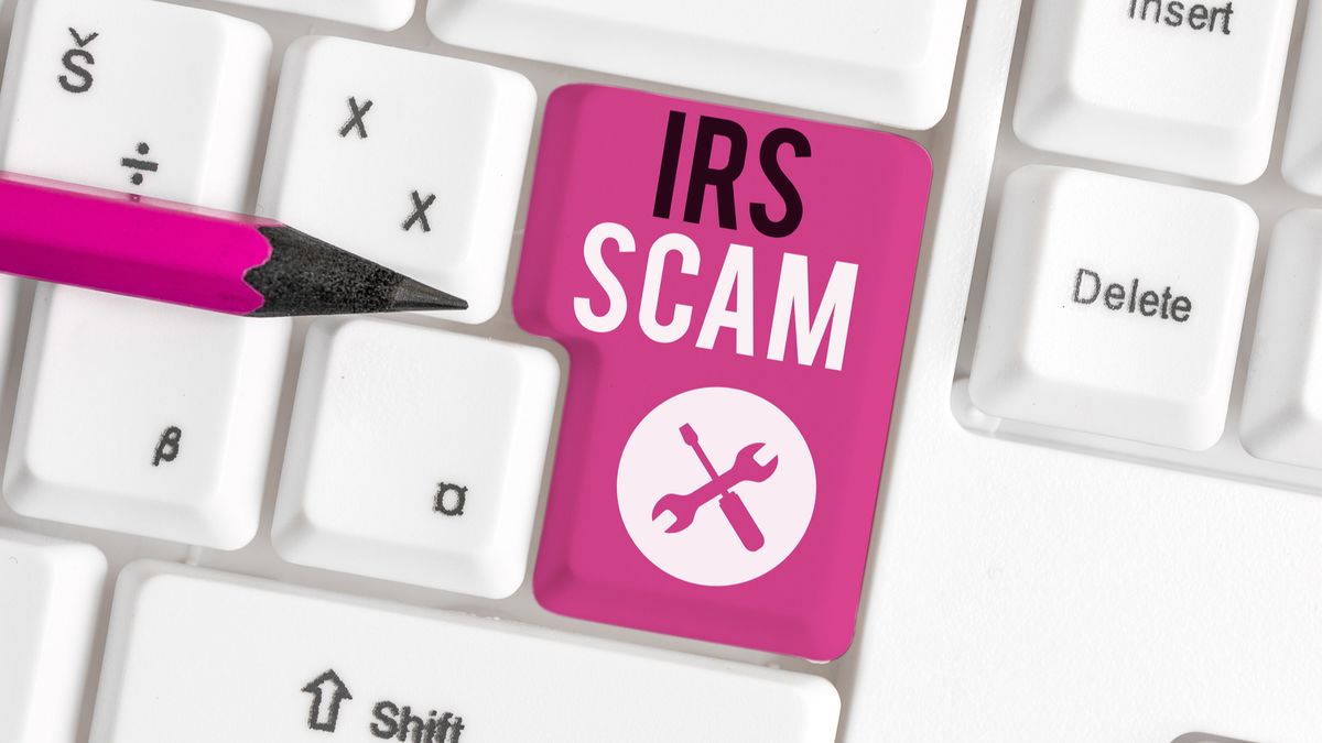 &amp;quot;IRS&amp;quot; scam written on a keyboard