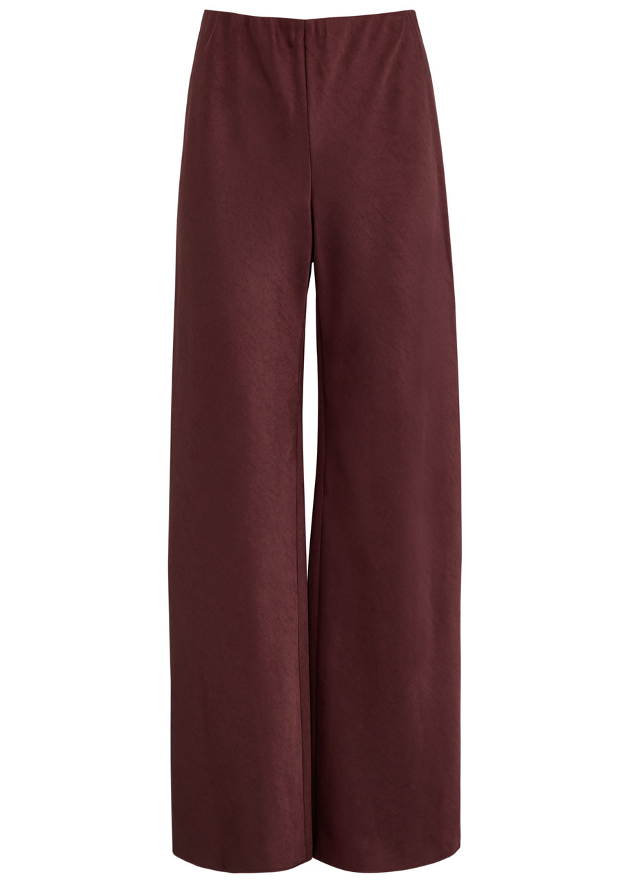 Wide-Leg Satin Trousers