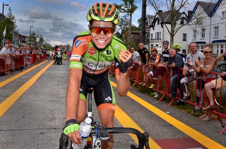 Wout Van Aert (Crelan-Vastgoedservice) celebrates his victory
