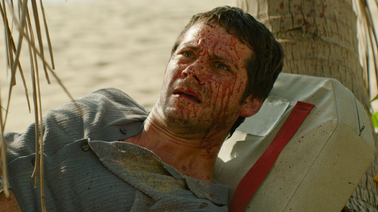 Bradley Preston (Dylan O'Brien) looks unnerved in Send Help.