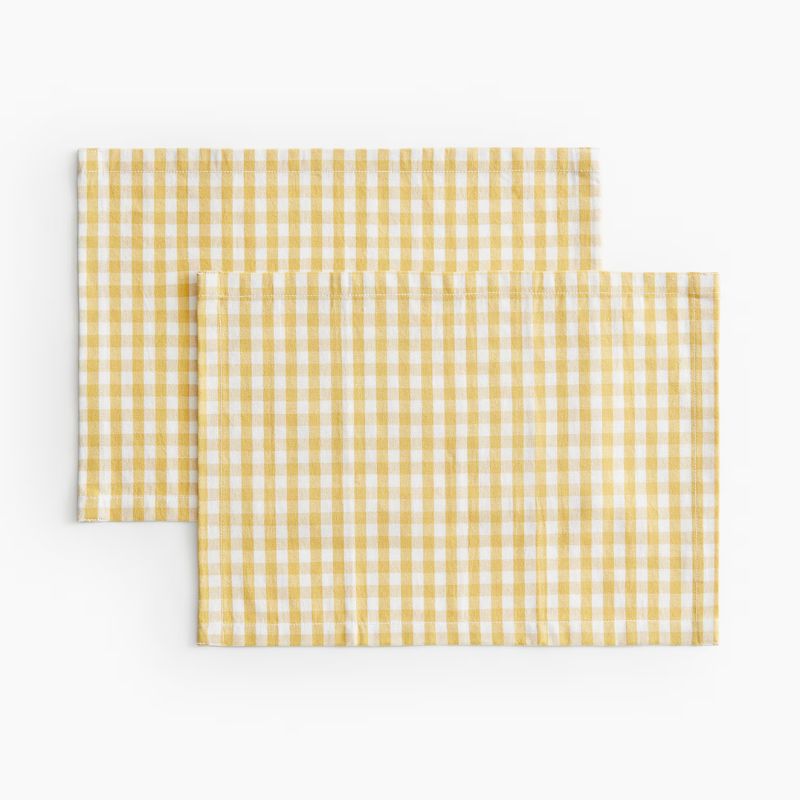 butter yellow gingham placemats