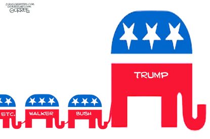 Political cartoon U.S. GOP Trump Bush Walker