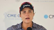 An emotional Lexi Thompson speaks after the 2024 CME Group Tour Championship at Tiburon Golf Club