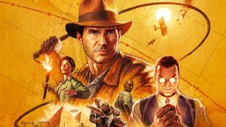 Indiana Jones and the Great Circle; a classic watercolour painting of a character with a whip