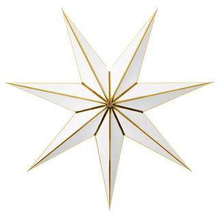 A paper star with gold trim detail