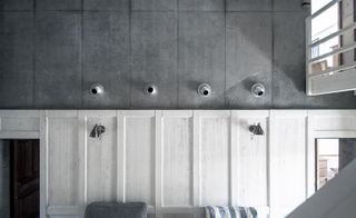 A white and grey wall