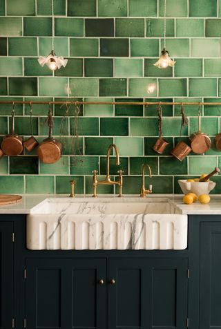 Create some understated drama with a fluted kitchen sink