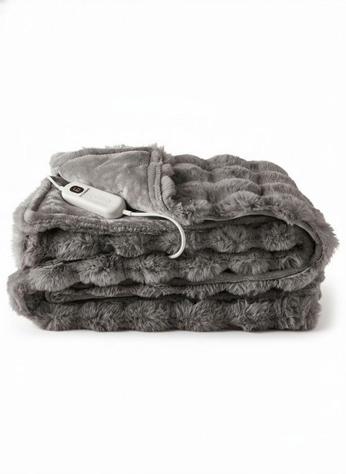 Staysnug Bubble Faux Fur Heated Throw