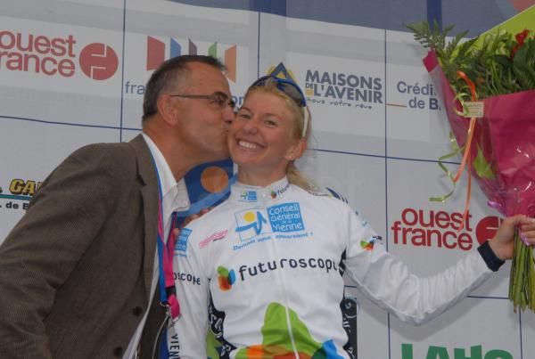Christelle Ferrier Bruneau with organiser Patrick Fernandez after the race