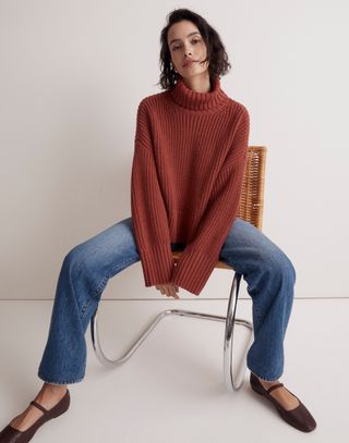 Wide Rib Turtleneck Sweater