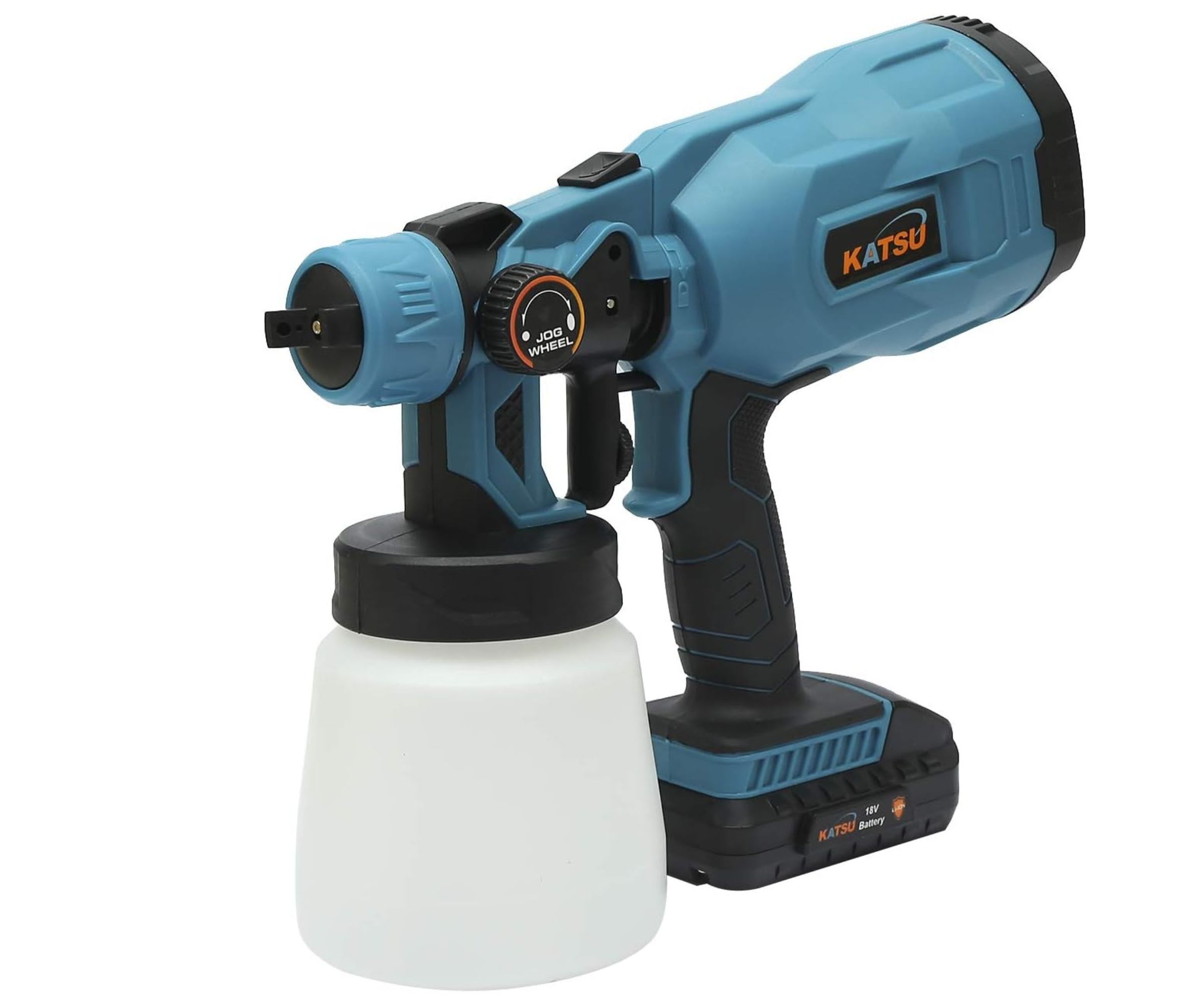 KATSU 18V Cordless Battery Power Paint Painting Sprayer cut out on white background