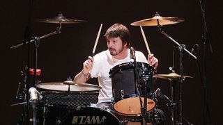 Dave Grohl playing the drums in 2005