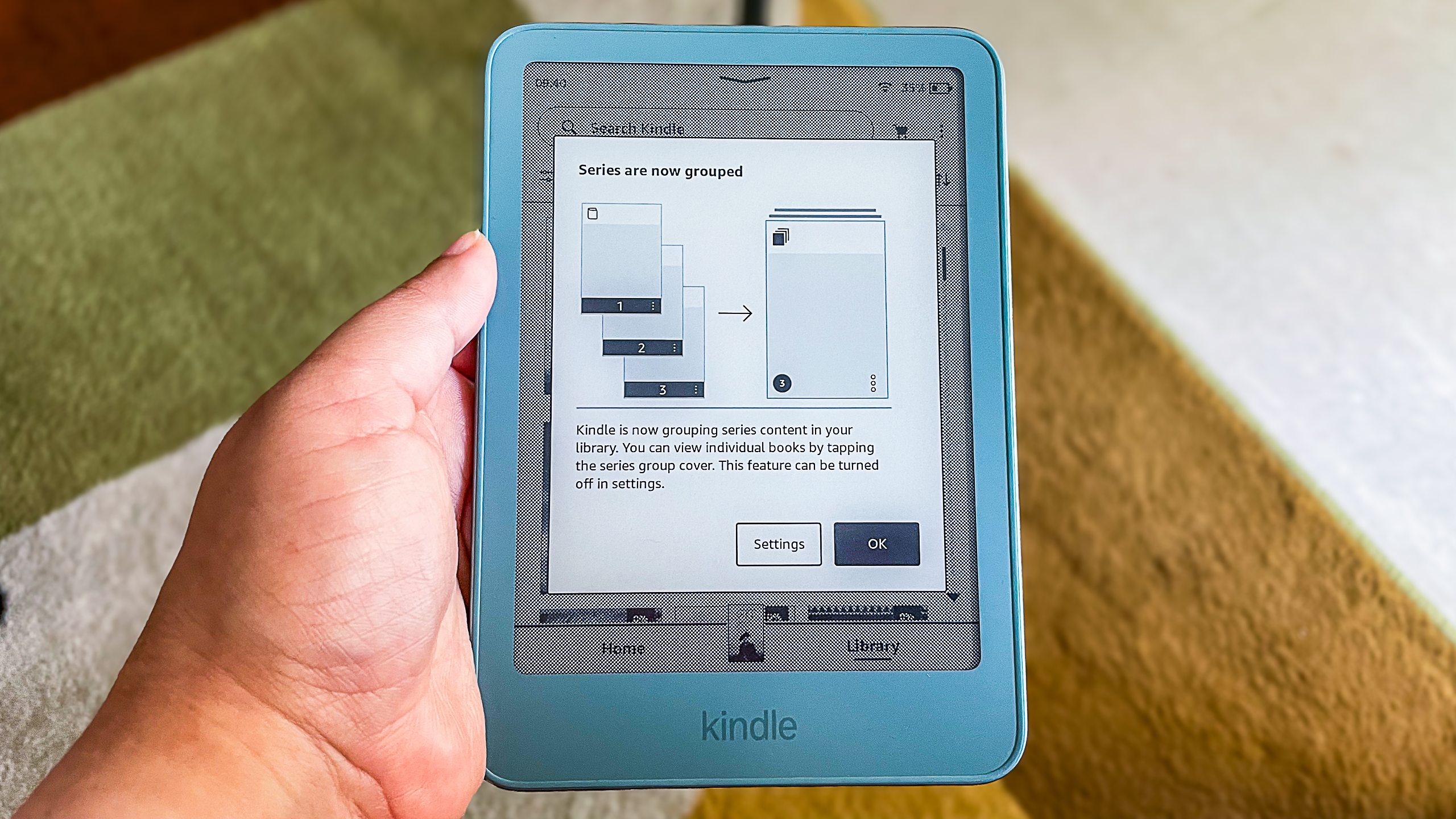 Notice of a new software feature on the Amazon Kindle 2026
