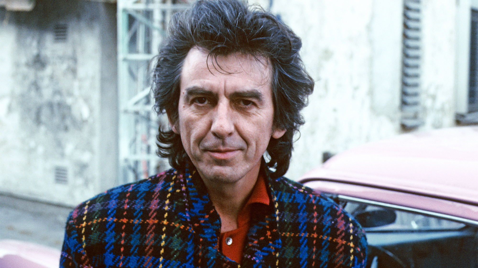 Former Beatle George Harrison, portrait before TV Show Formula One, Munich, Germany, February 1988.