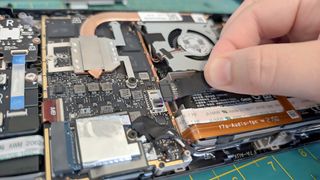 Upgrading Steam Deck SSD: Pull the battery out. 