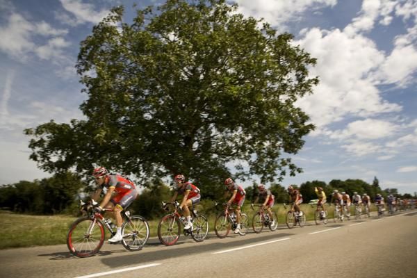 Team RadioShack in control of the peloton.