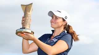 Alexa Pano with the ISPS HANDA World Invitational trophy