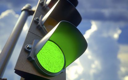 Green traffic light, illustration.