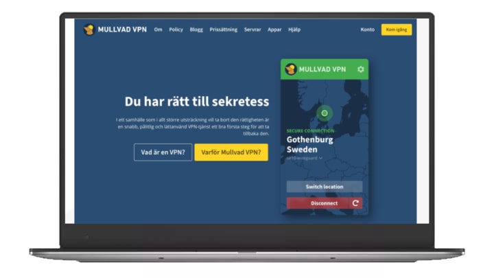 Mullvad VPN i en dator