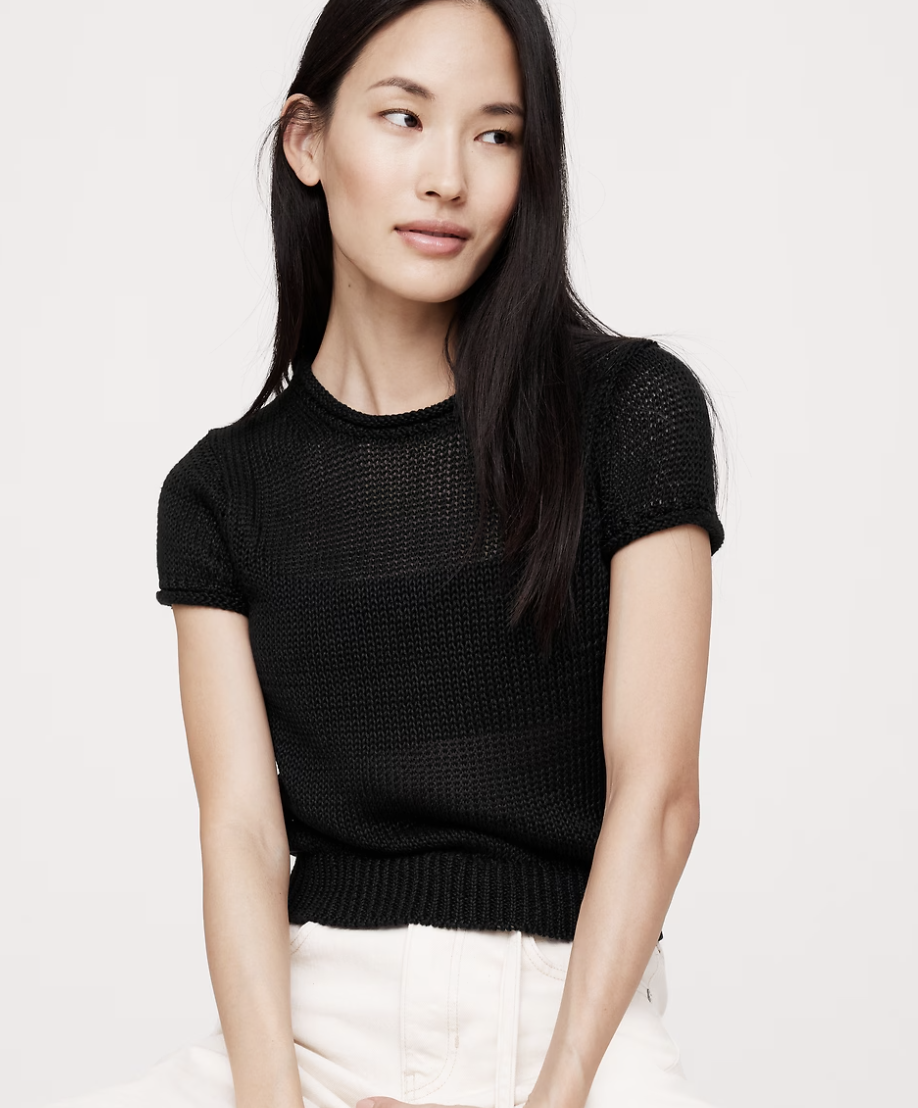 Banana Republic, Fitted Linen Short-Sleeve Sweater