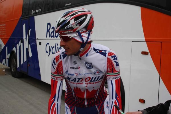 Filippo Pozzato (Katusha) begins his cobbled campaign in Gent-Wevelgem.
