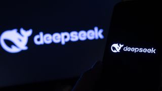 The DeepSeek logo displayed on a smartphone screen.