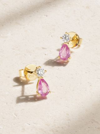 18-Karat Gold Sapphire and Diamond Earrings