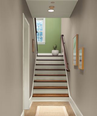 Nightingale Gray N200-2 a warm taupe in hallway