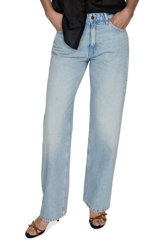 Mid Rise Straight Leg Jeans